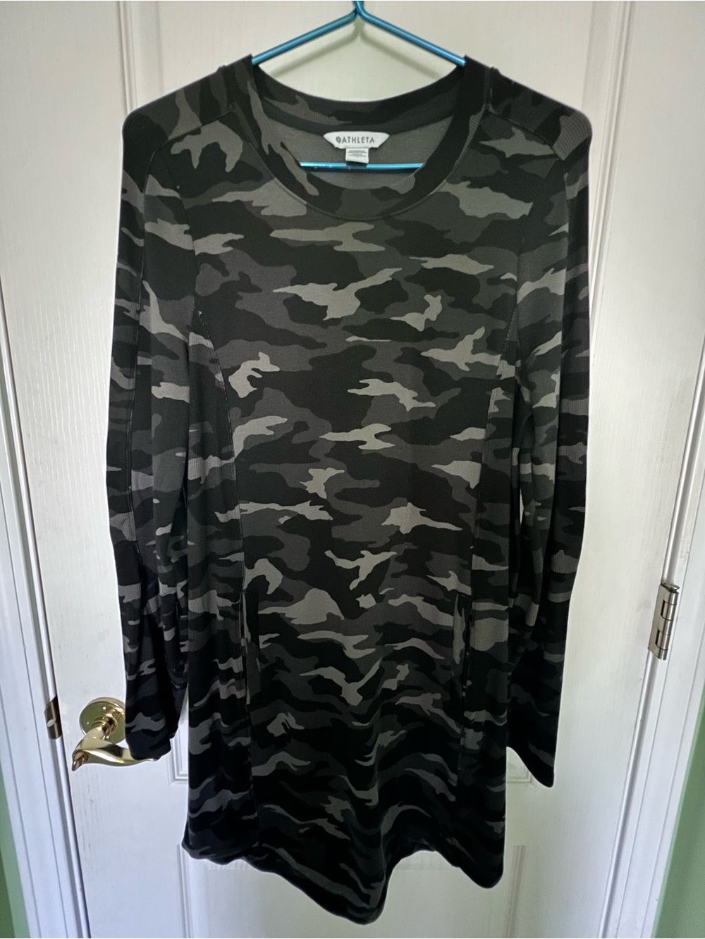 Athleta Black & Gray Camo Dress